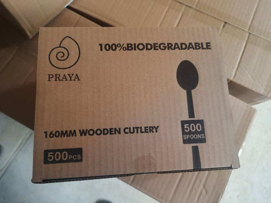 Praya 100% biodegradable Birchwood Spoons - 500 count